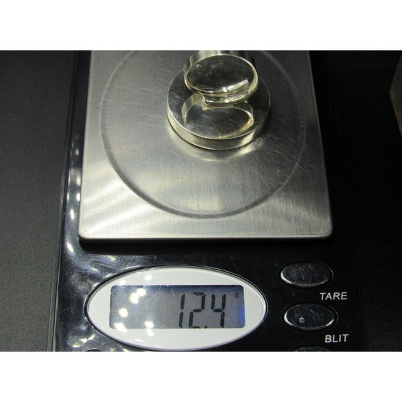 Size 7.5 Sterling Silver Stunning Floral Large Carved Shell Band Ring - Picture 6 of 6